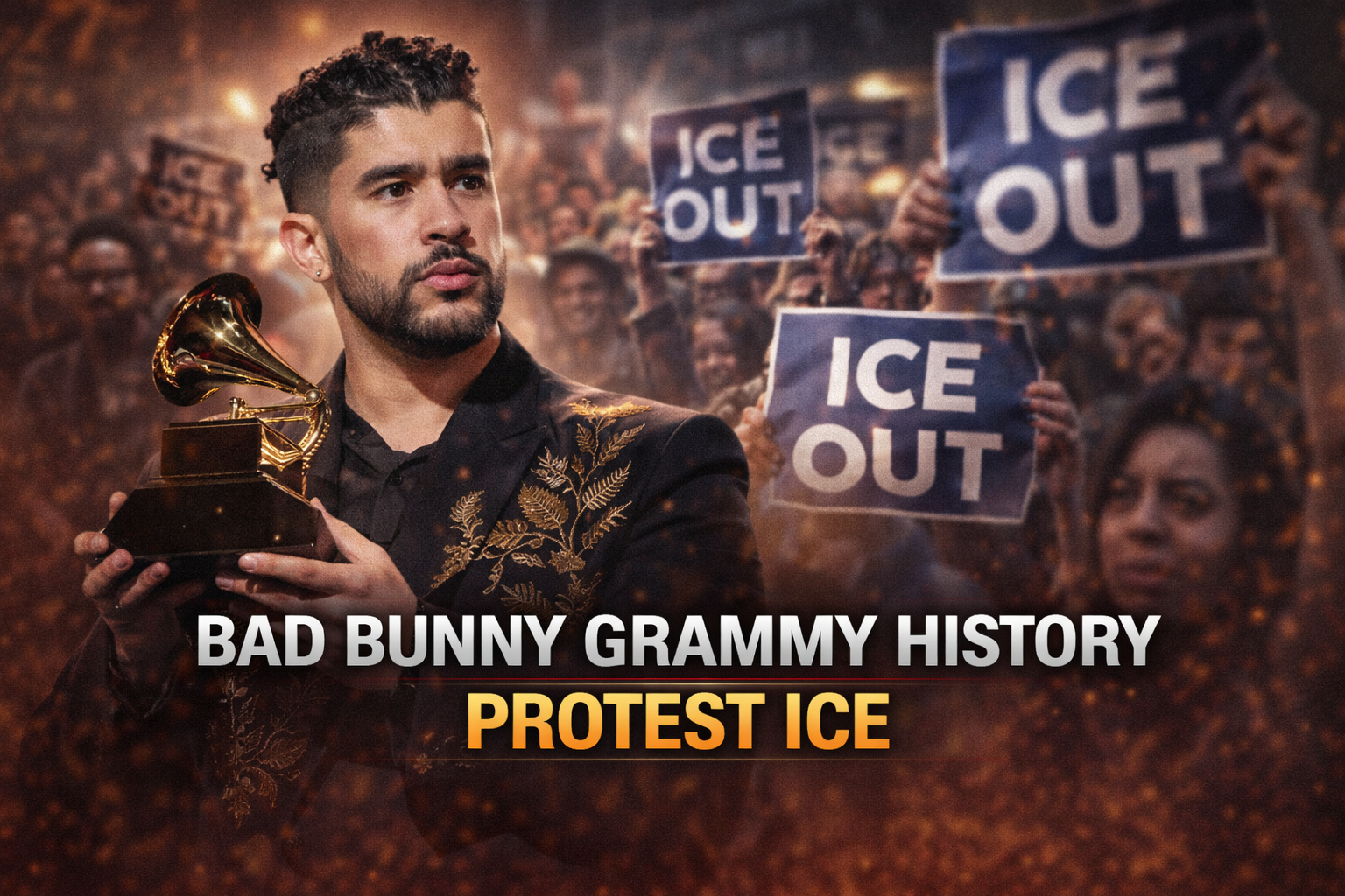 Bad Bunny Grammy history protest ICE